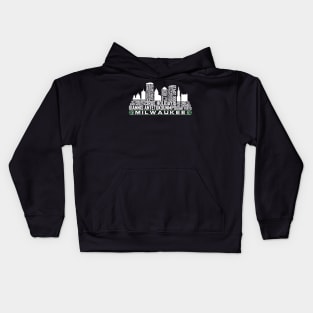 Milwaukee Basketball Team 23 Player Roster, Milwaukee City Skyline Kids Hoodie